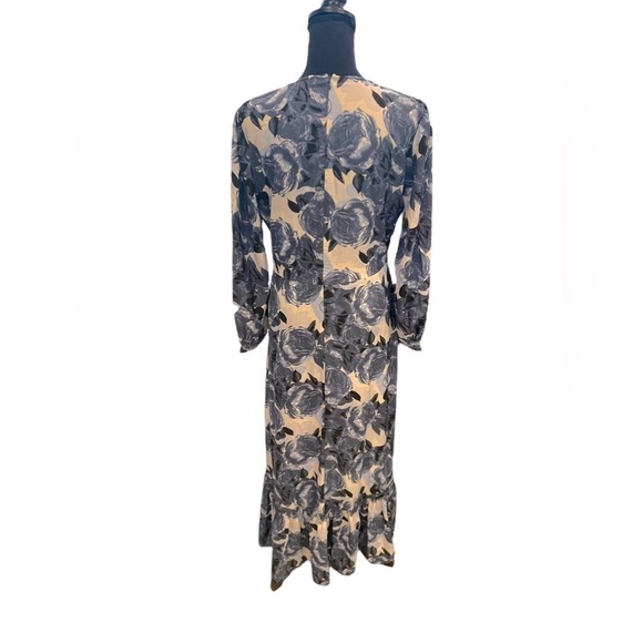 Kate & Mallory Printed Woven Long Sleeve Ruffled Maxi Dress Small - Picture 5 of 11